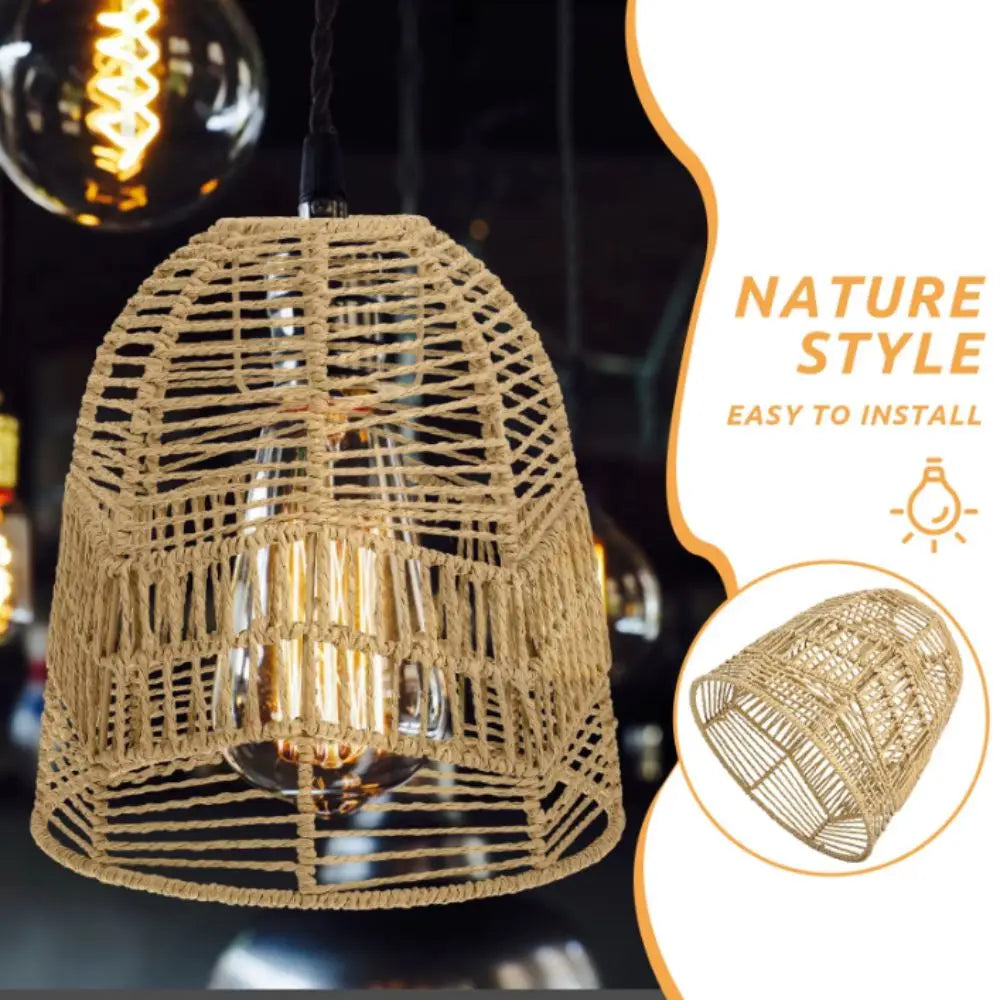 Woven Paper Rope Pendant Lampshade