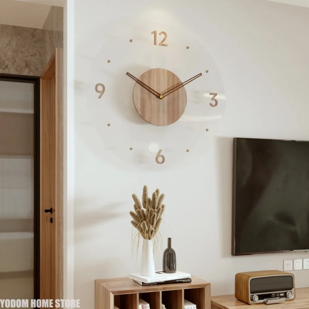 Solid Wood Silent Luxury Nordic Simple Quartz Clock