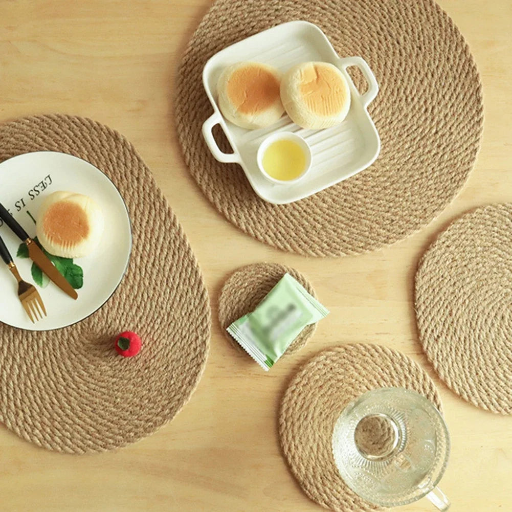 Handmade Hemp Rope Woven Placemat
