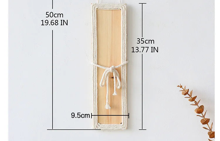 Bohemian Woven Rope and Wood Wall Hanger