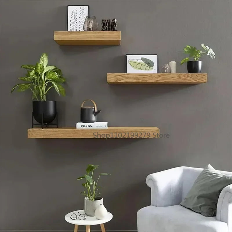 Wood Floating Wall Shelf with Hidden Secret Compartment