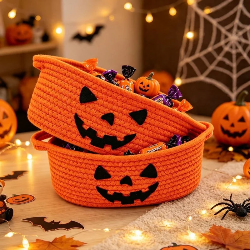 Pumpkin Cotton Rope Storage Basket