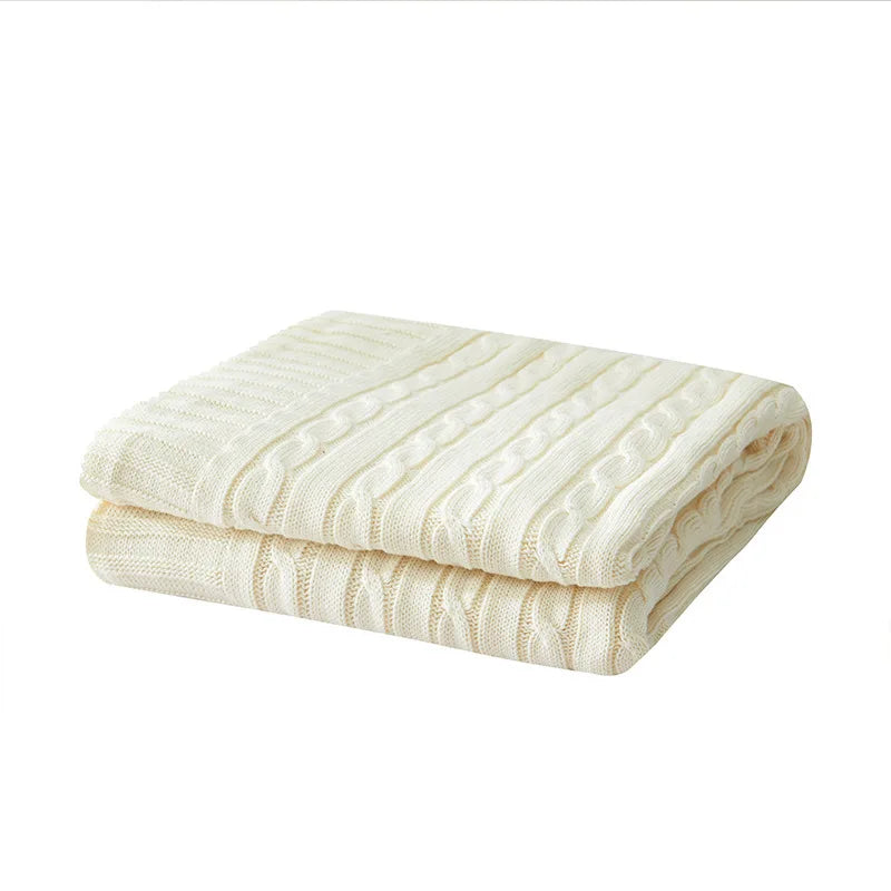 Cotton Cable-Knit Throw Blanket