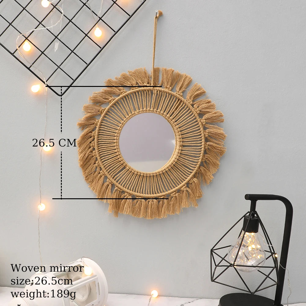 Round Woven Wall Mirror