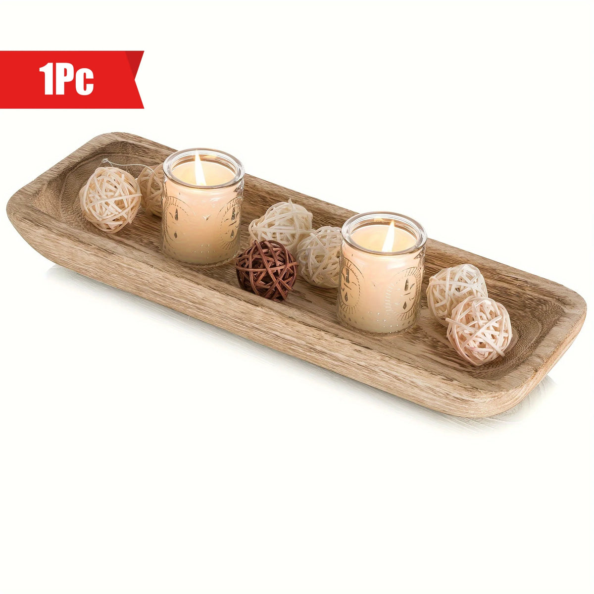 Handcrafted 16-Inch Decorative Wooden Tray/Bowl