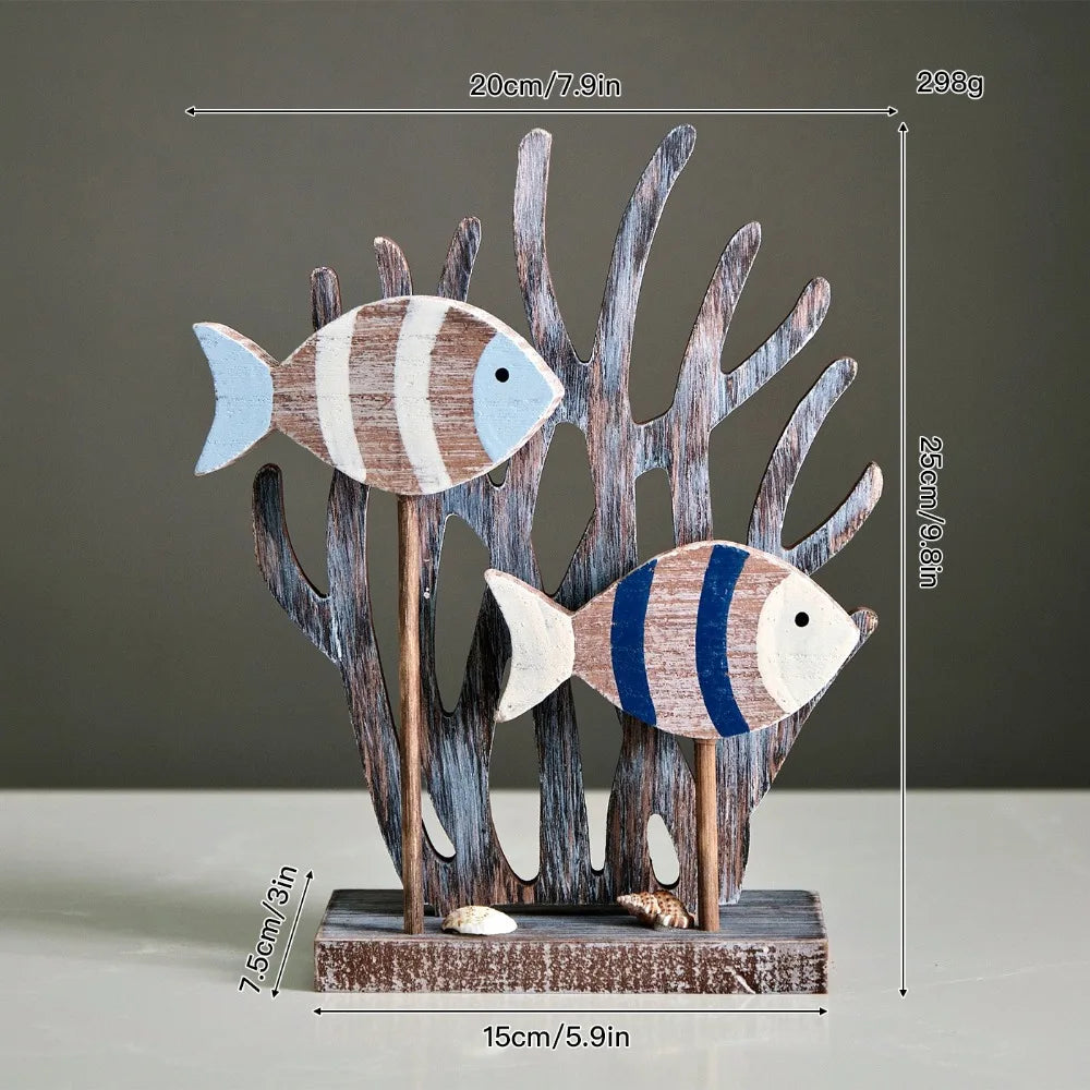 Handmade Wooden Ocean Animal Figurines