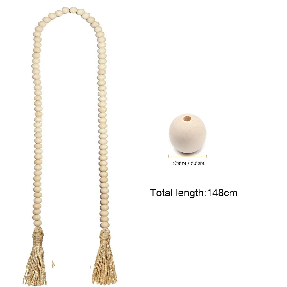 Wood Bead Tassel Garland