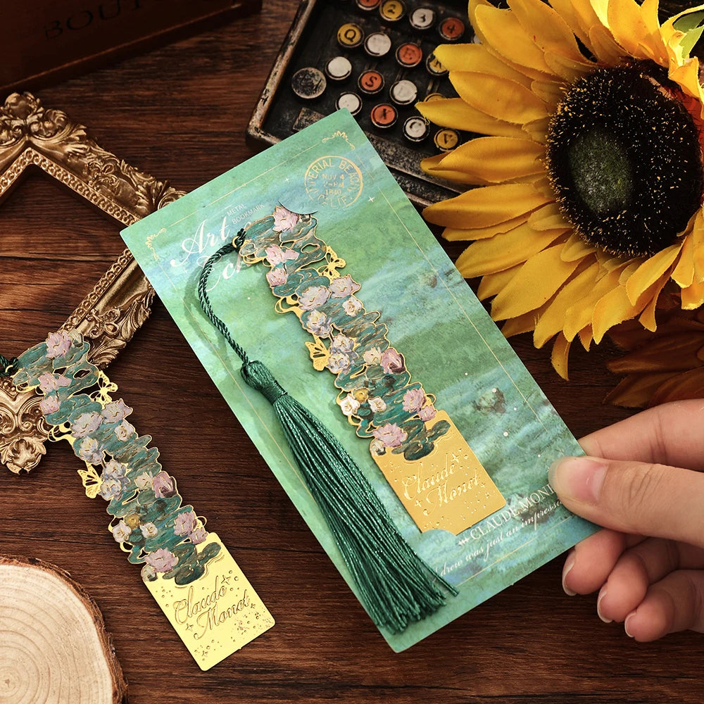 Vintage Hollow Metal Bookmark with Long Tassel