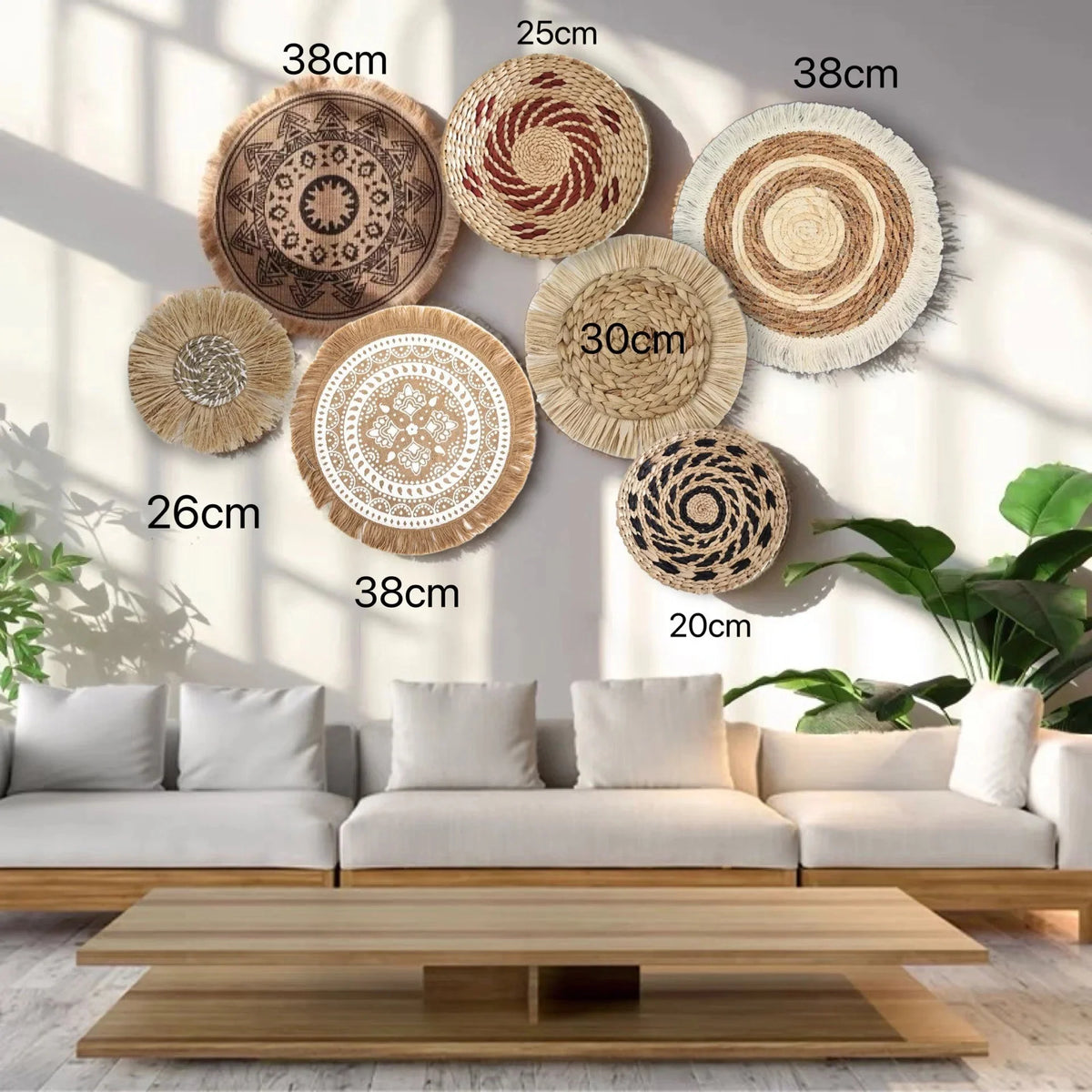 Straw Woven Wall Hanging Set