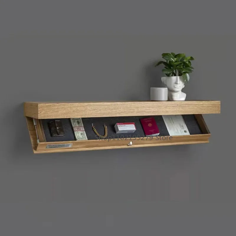 Wood Floating Wall Shelf with Hidden Secret Compartment