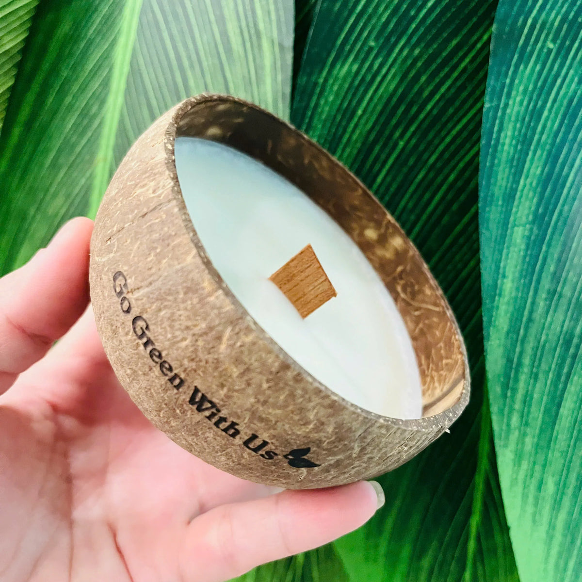 Handmade Coconut Shell Lavender Candle