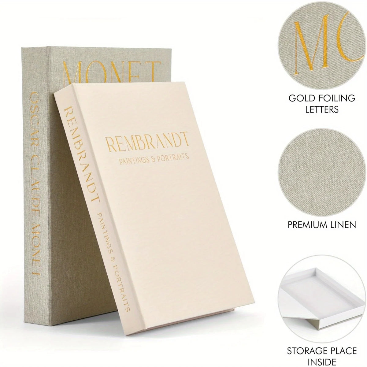Linen Faux Book Set of 2