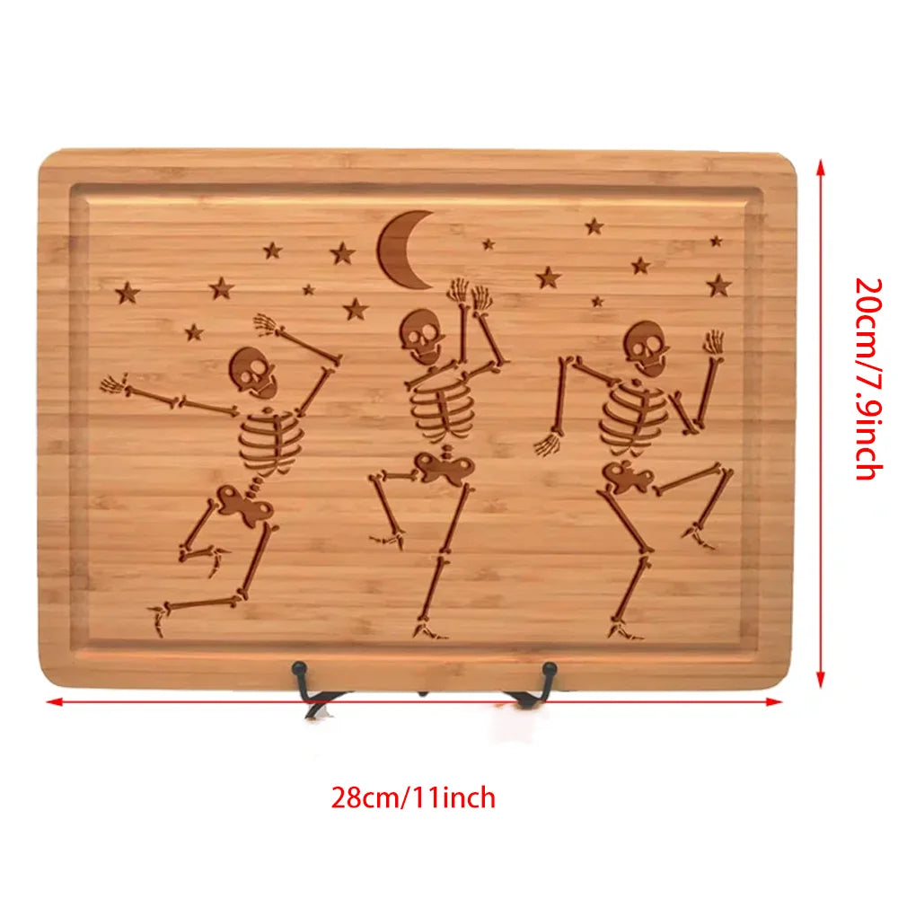 Dancing Skeleton Bamboo Cutting Board