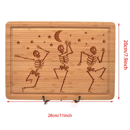 Dancing Skeleton Bamboo Cutting Board