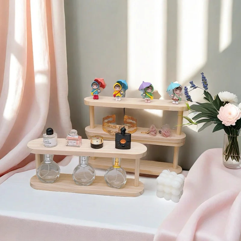 2-Tier Wooden Desktop Organizer Shelf