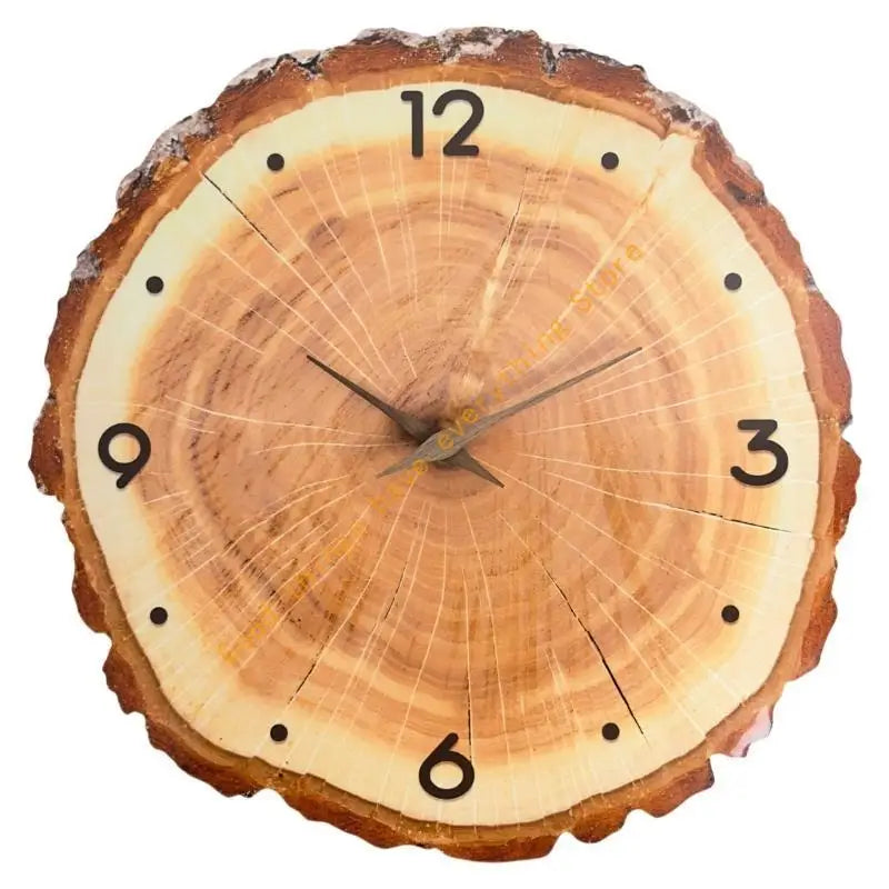 Farmhouse Annual Rings Wooden Wall Clock | Silent Quartz |