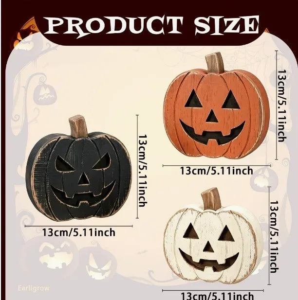 Wooden Farmhouse Pumpkin Ghost Ornament