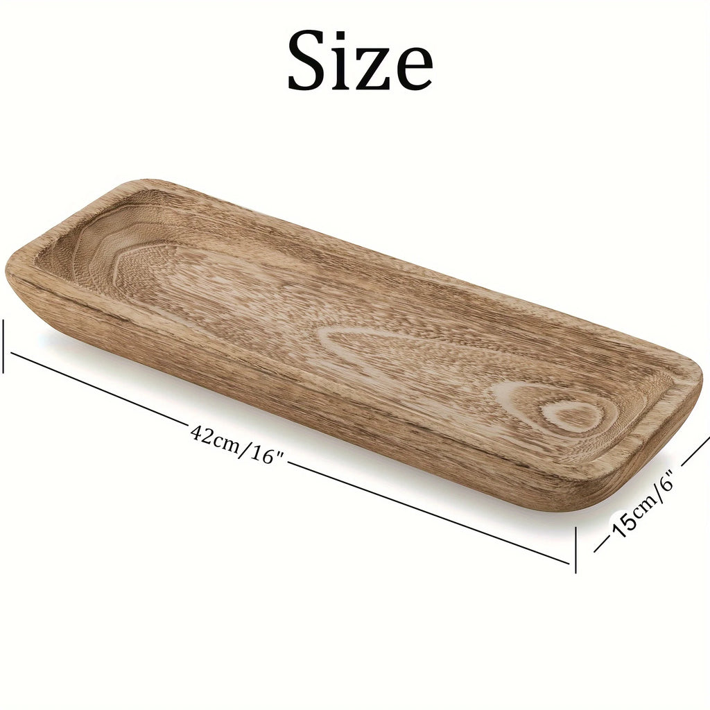 Handcrafted 16-Inch Decorative Wooden Tray/Bowl