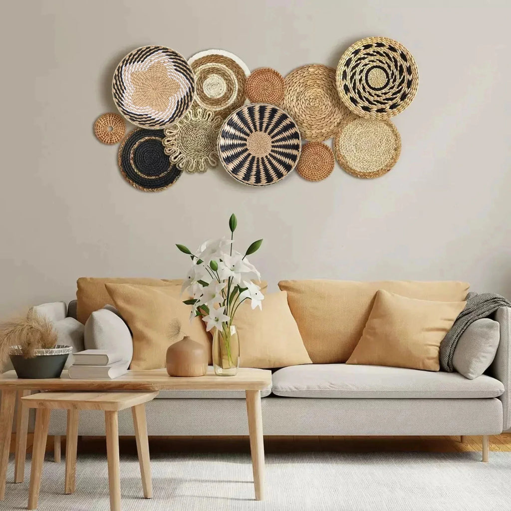 Straw Woven Wall Hanging Set