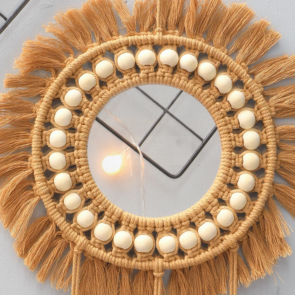 Round Woven Wall Mirror