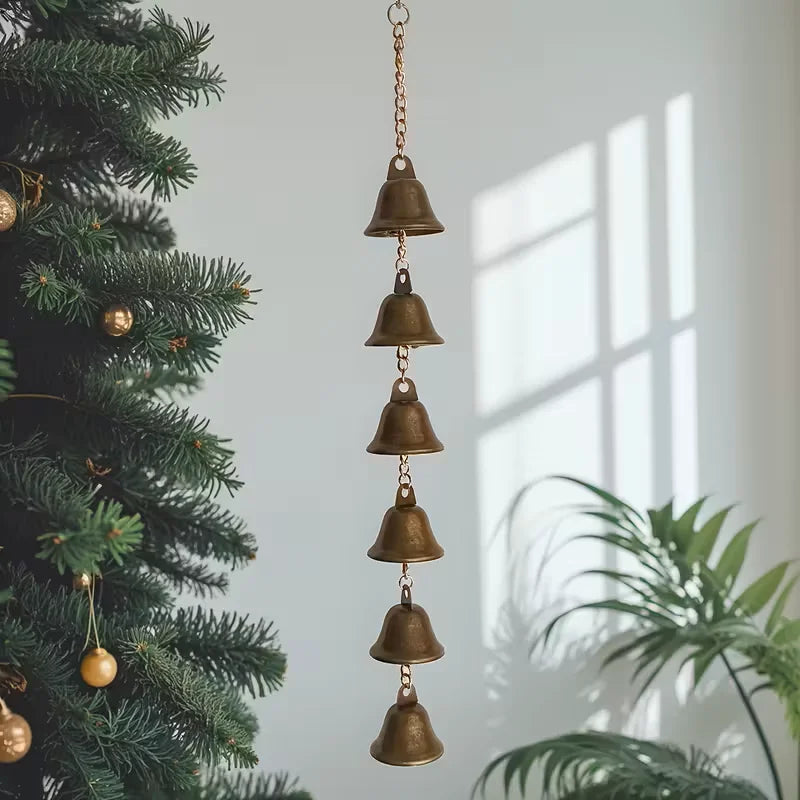 Rustic Iron Wind Chime with Decorative Chain