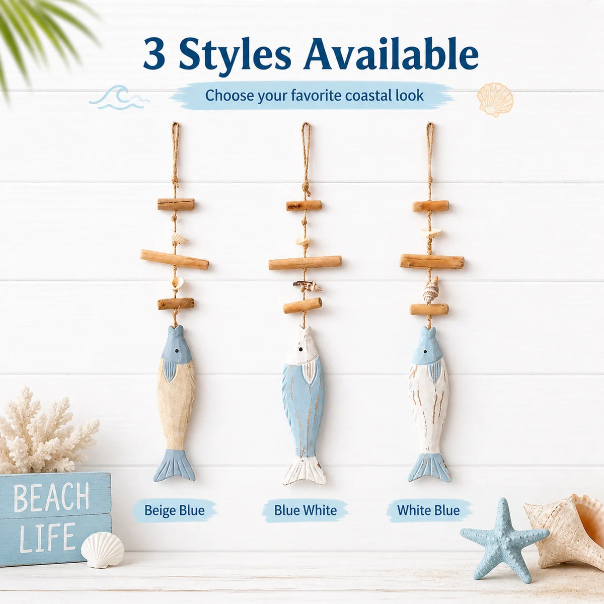 Handmade Coastal Fish Wall Hanging