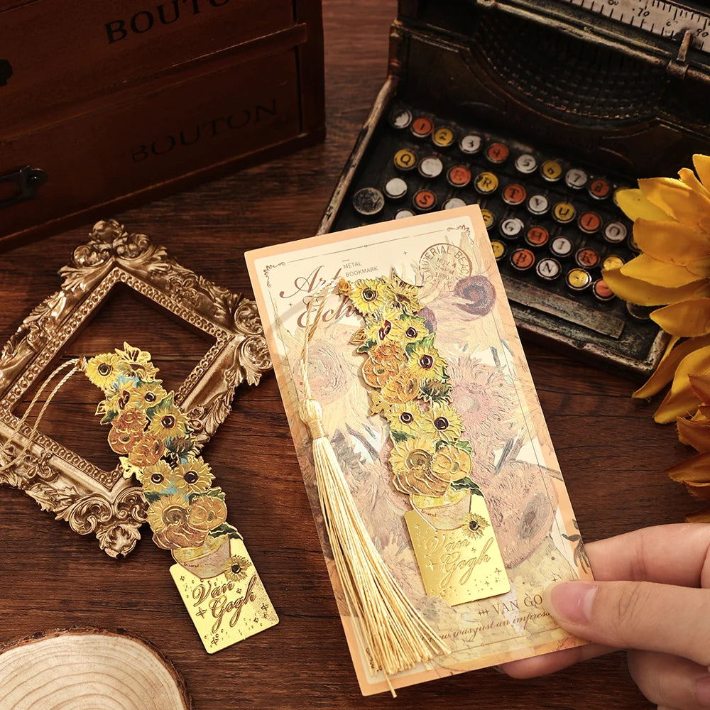 Vintage Hollow Metal Bookmark with Long Tassel