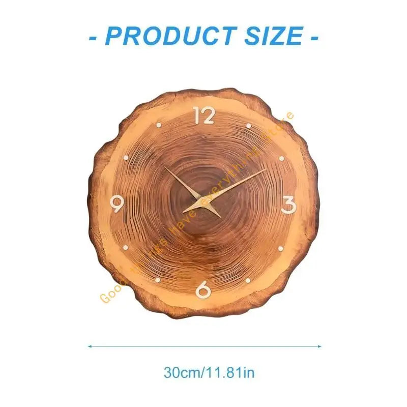 Farmhouse Annual Rings Wooden Wall Clock | Silent Quartz |