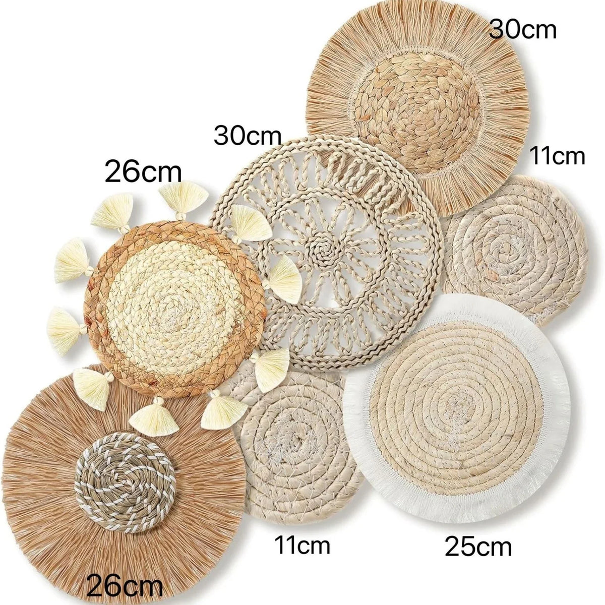 Straw Woven Wall Hanging Set
