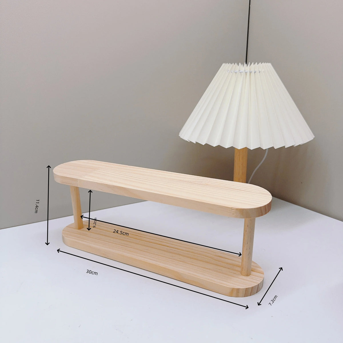 2-Tier Wooden Desktop Organizer Shelf