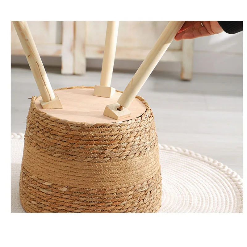 Woven Straw Planter Basket