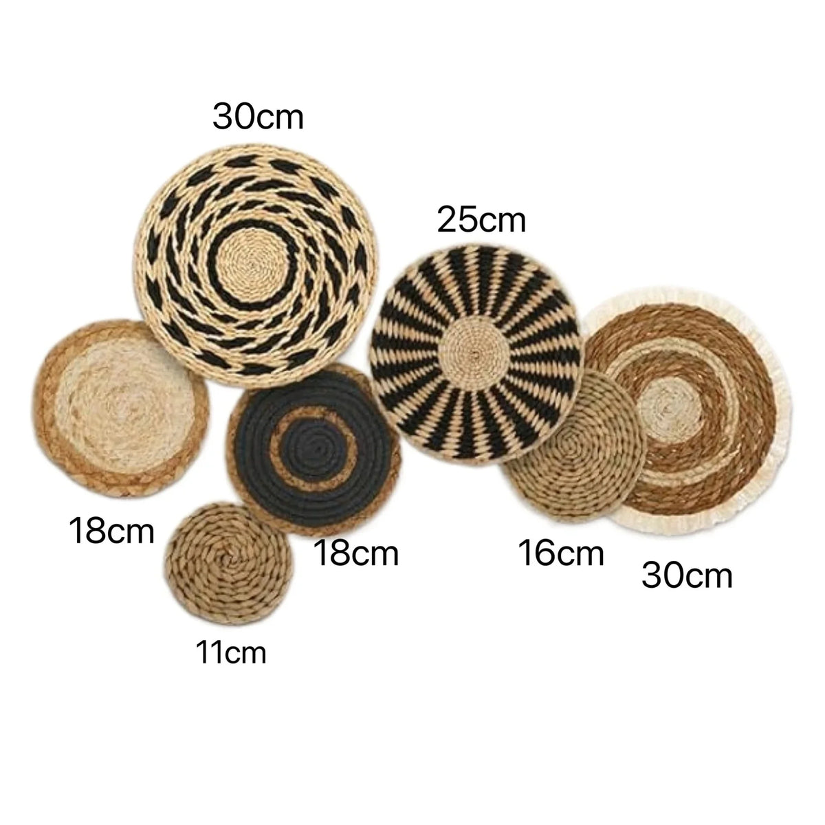 Straw Woven Wall Hanging Set