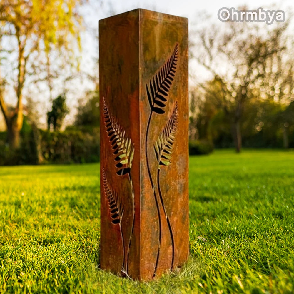Rusty Metal Fern Garden Column