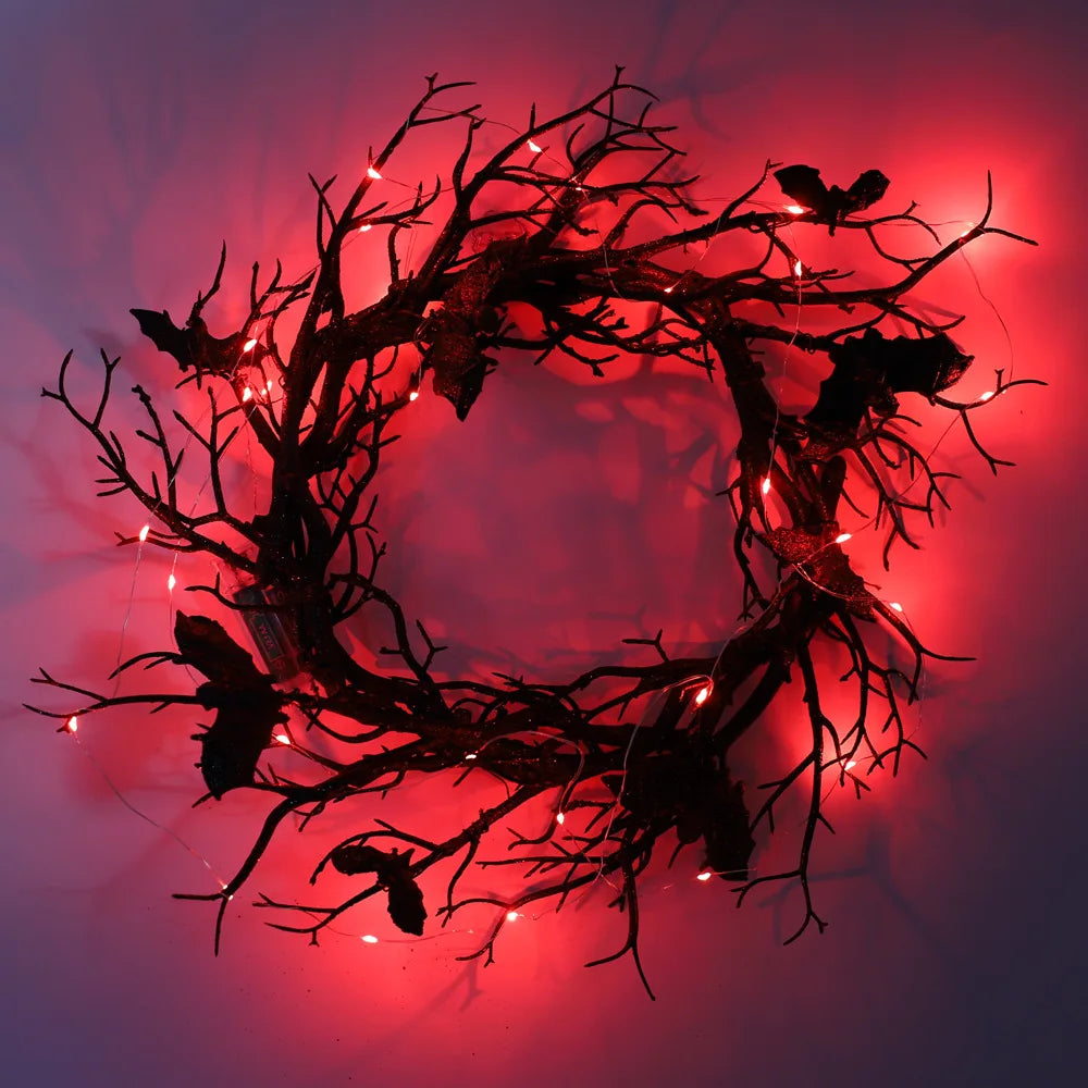 Bat and Black Branch Wreaths For Front Door
