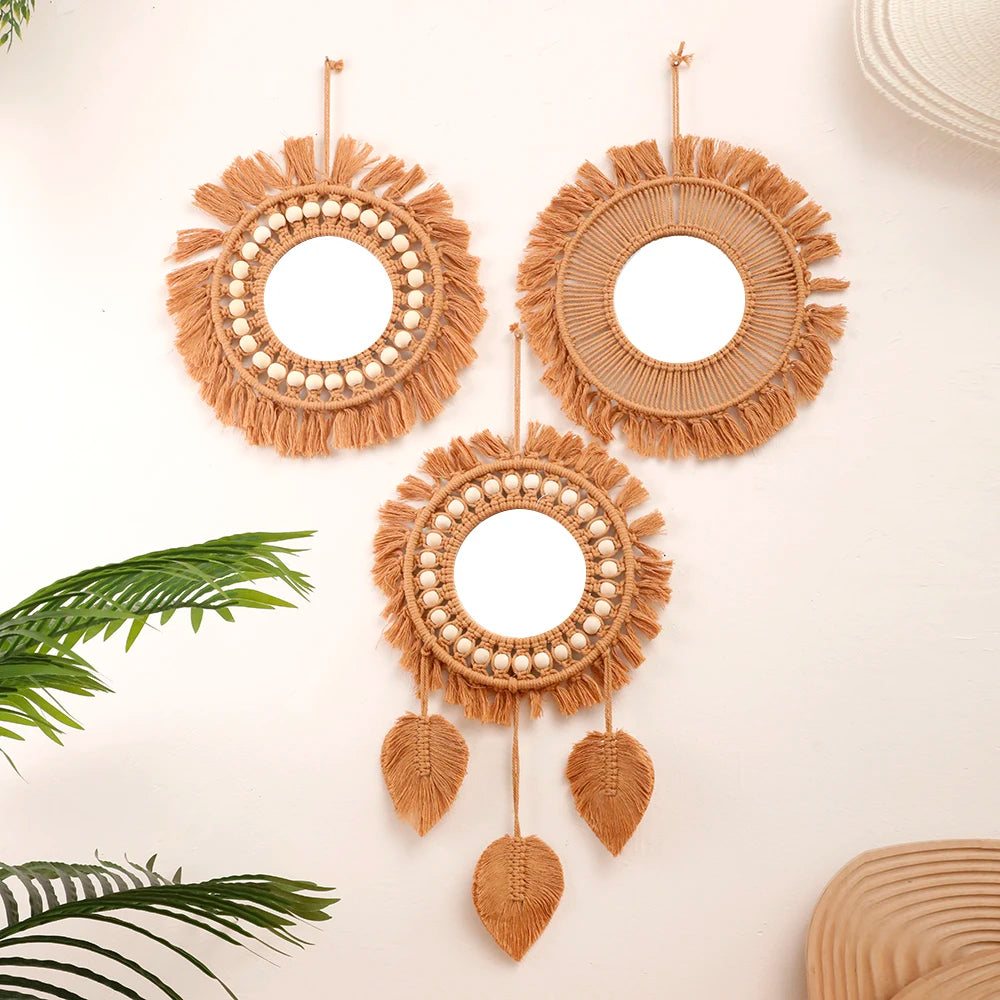 Round Woven Wall Mirror