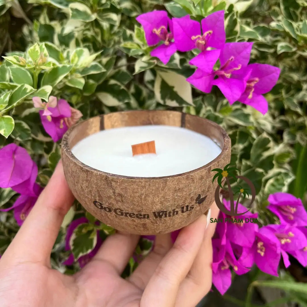 Handmade Coconut Shell Lavender Candle