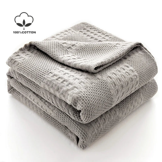 100% Cotton Waffle Weave Blanket
