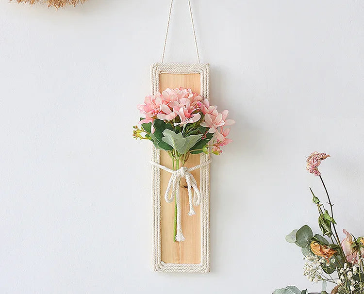 Bohemian Woven Rope and Wood Wall Hanger