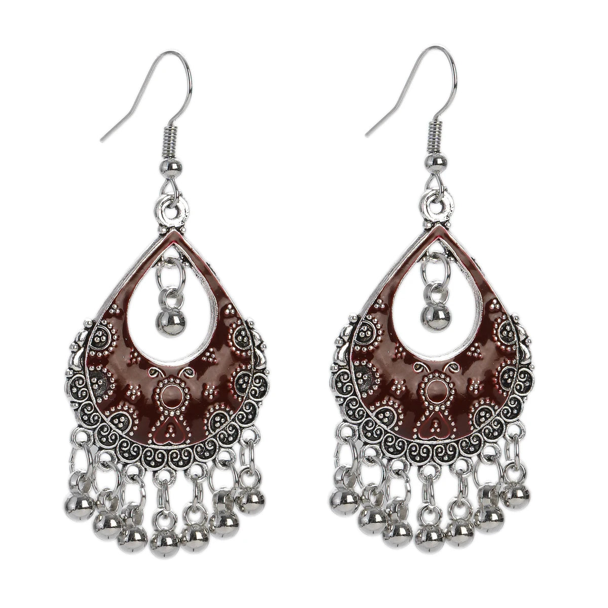 Floral Tassel Drop Earrings