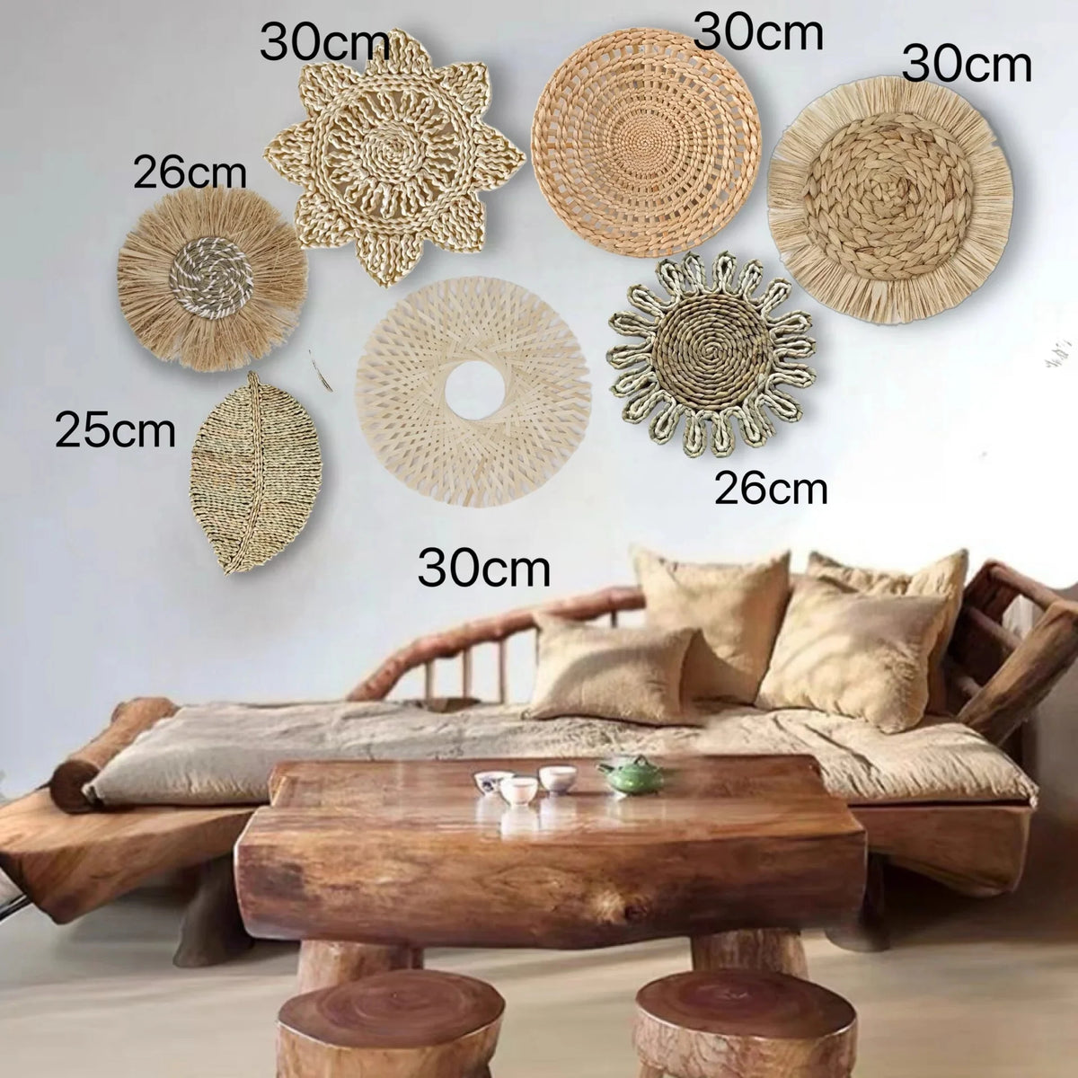 Straw Woven Wall Hanging Set