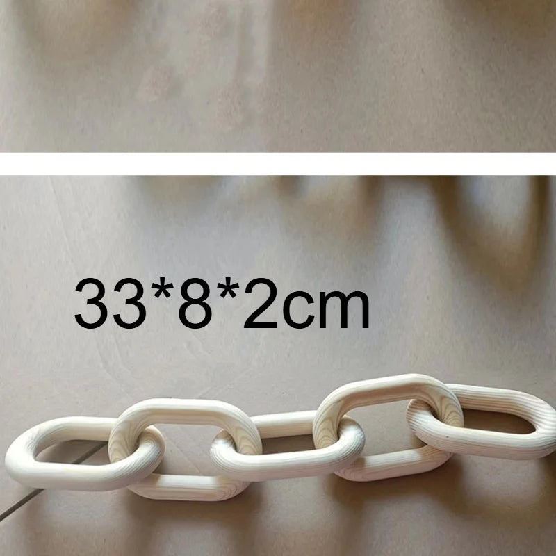 Hand-Carved Wooden Chain Link | Rustic Home Ornament