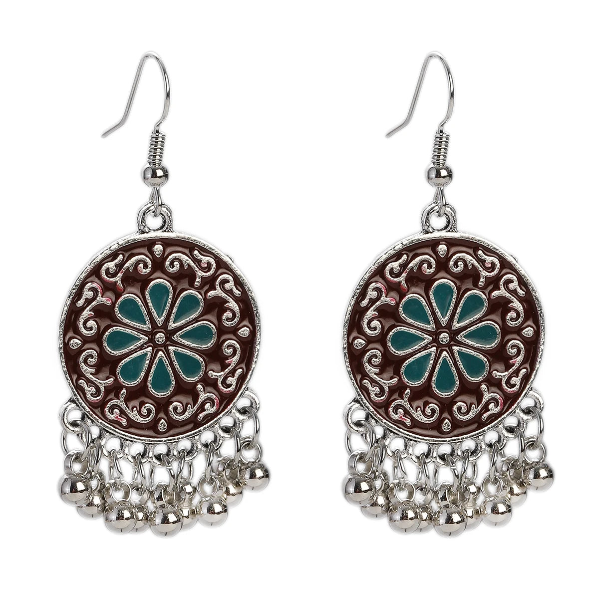Floral Tassel Drop Earrings