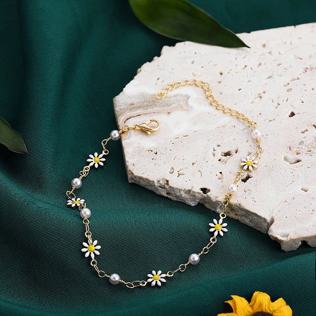 Bohemian Daisy Anklets