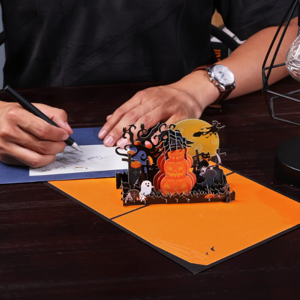 3D Halloween Pumpkin Greeting Card