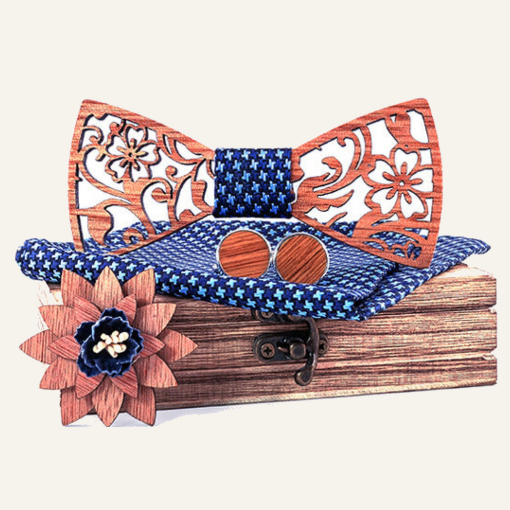 Wooden Bow Tie Set