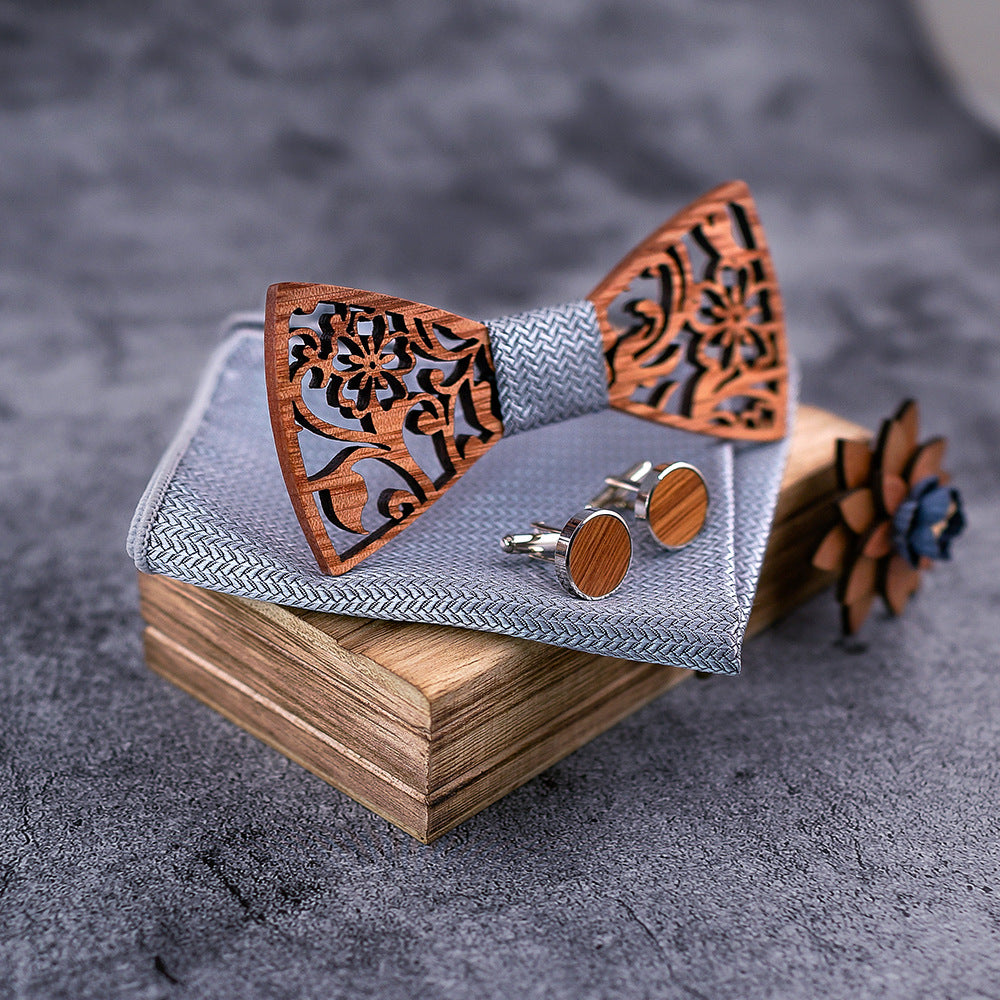 Wooden Bow Tie Set
