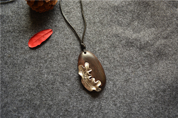 Sandalwood and Silver Necklace