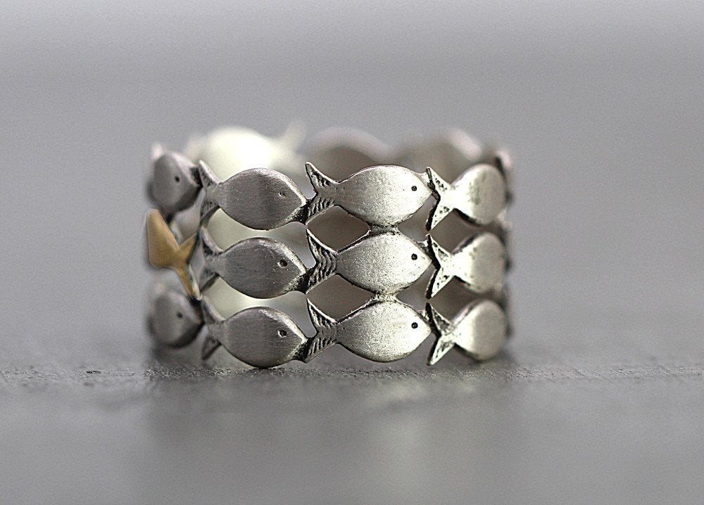 Two-Tone Fish Shaped Ring