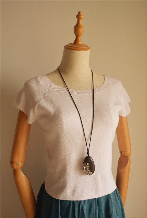 Sandalwood and Silver Necklace