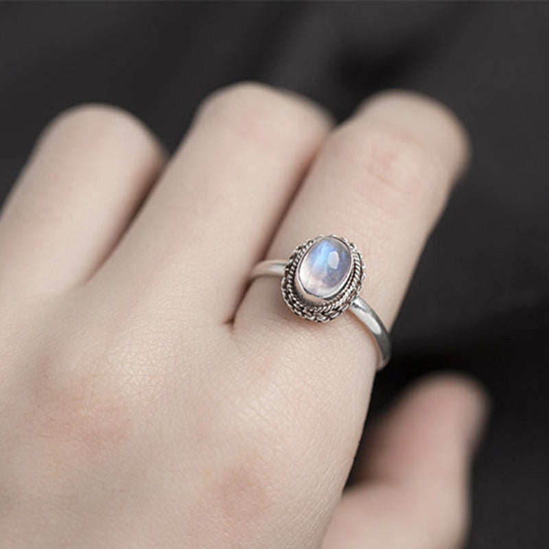 Moonstone Inlaid Ring